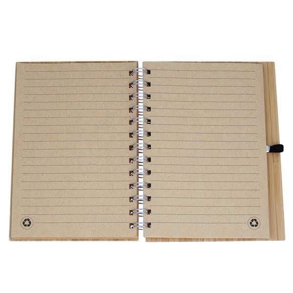 Bamboo wire-bound notepad with pen.... from ASI 46755 Cosmo Promos