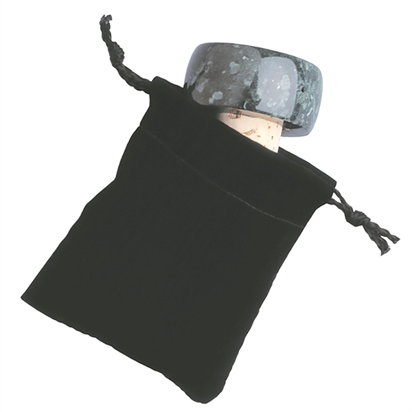 Black velveteen 2 7/8" x 3 7/8" pull-string sack for wine... from ASI 55450 Franmara Inc