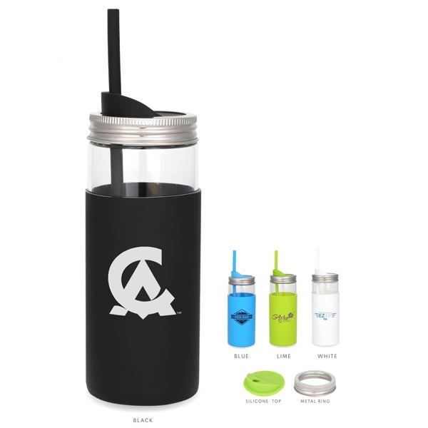 Galapagor 20oz. Glass Tumbler With Silicone.... from ASI 46755 Cosmo Promos
