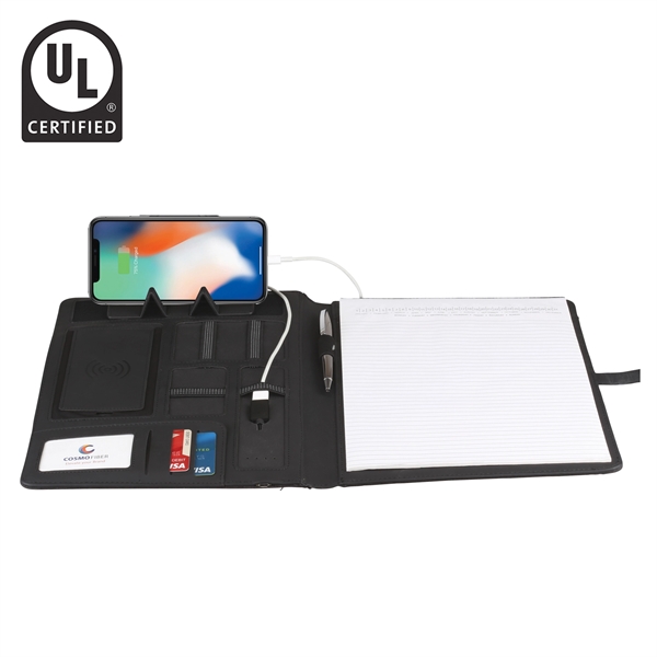 Powerbank Padfolio with wireless charging or cable charging.... from ASI 46755 Cosmo Promos