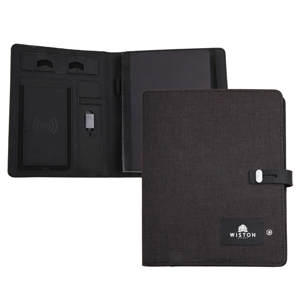 Powerbank Journal Padfolio with wireless charging or cable charging.... from ASI 46755 Cosmo Promos