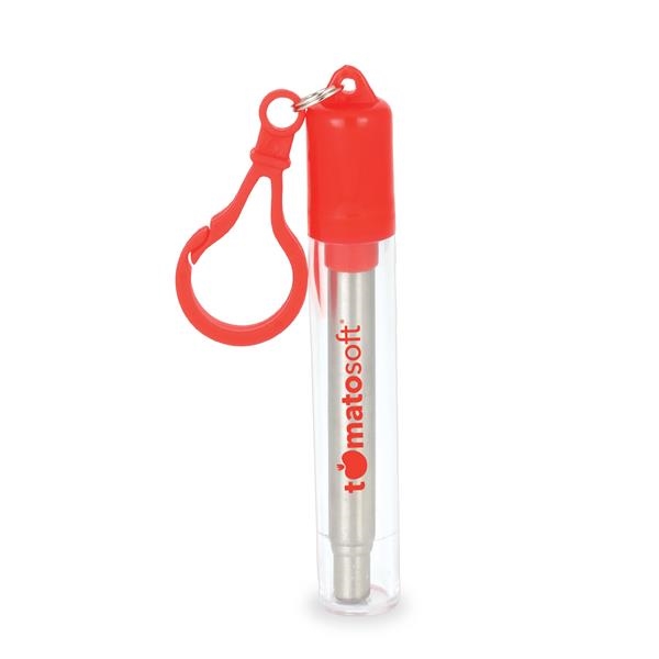 Portable straw features silicone tip for easy drinking, eco-friendly and sustainable.... from ASI 46755 Cosmo Promos