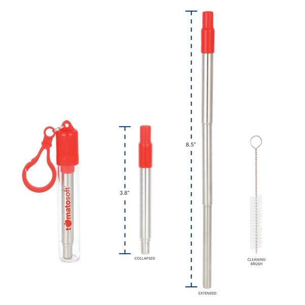 Portable straw features silicone tip for easy drinking, eco-friendly and sustainable.... from ASI 46755 Cosmo Promos