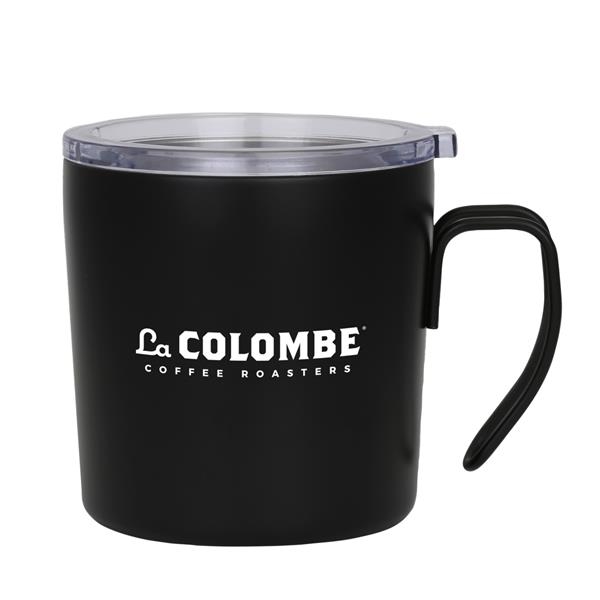 12oz. stainless steel mug with clear lid.... from ASI 46755 Cosmo Promos