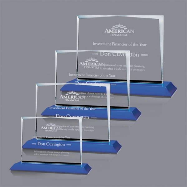 Starfire award with beveled edges on a blue Bartlett base.... from ASI 84592 St Regis Group / St Regis