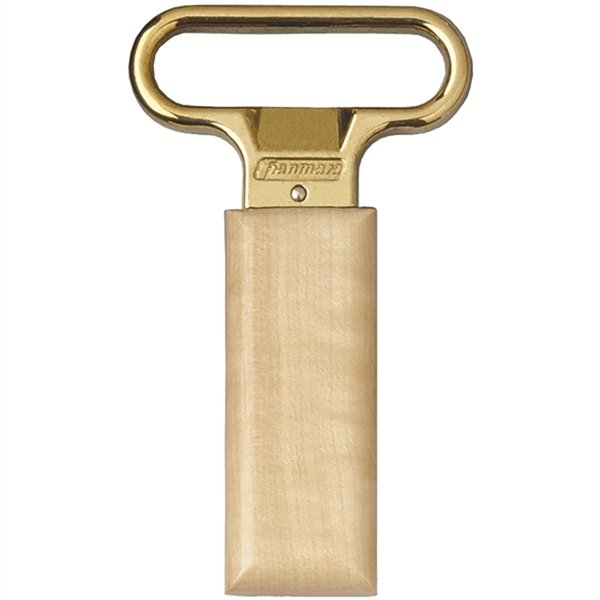 Two-prong cork extractor with brass plated handle and birch sheath.... from ASI 55450 Franmara Inc