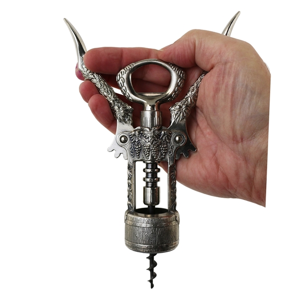 7 1/2" wing corkscrew with old world grape cluster and barrel... from ASI 55450 Franmara Inc