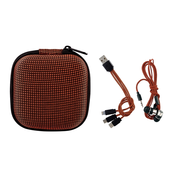 TEXTURED CHARGING CABLE EAR BUD KIT... from ASI 30208 A P Specialties / AP Specialties