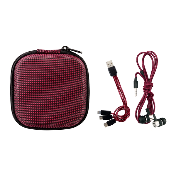 TEXTURED CHARGING CABLE EAR BUD KIT... from ASI 30208 A P Specialties / AP Specialties
