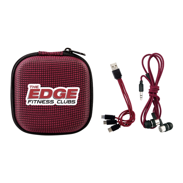 TEXTURED CHARGING CABLE EAR BUD KIT... from ASI 30208 A P Specialties / AP Specialties