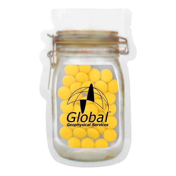 MASON JAR BAG OF PRINTED CANDY... from ASI 30208 A P Specialties / AP Specialties