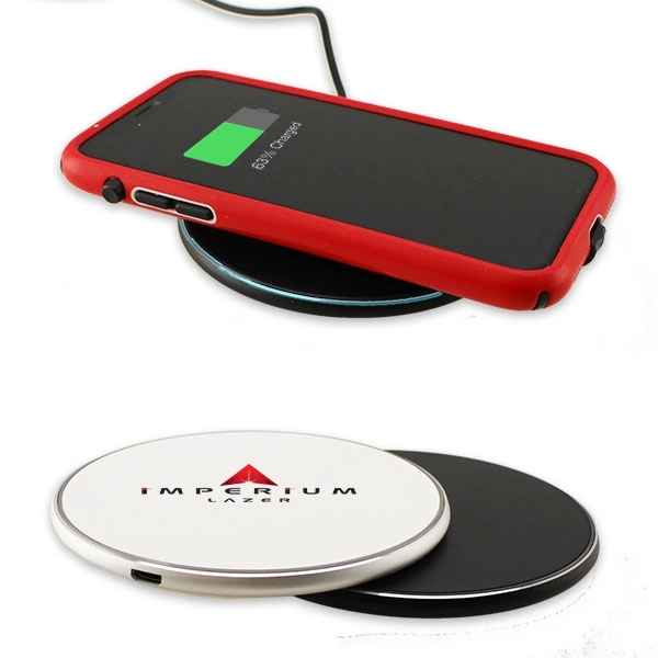 LED Wireless Charging Disc featuring a 10 watt charging power.... from ASI 63776 KTI Networks Inc / KTI Promo