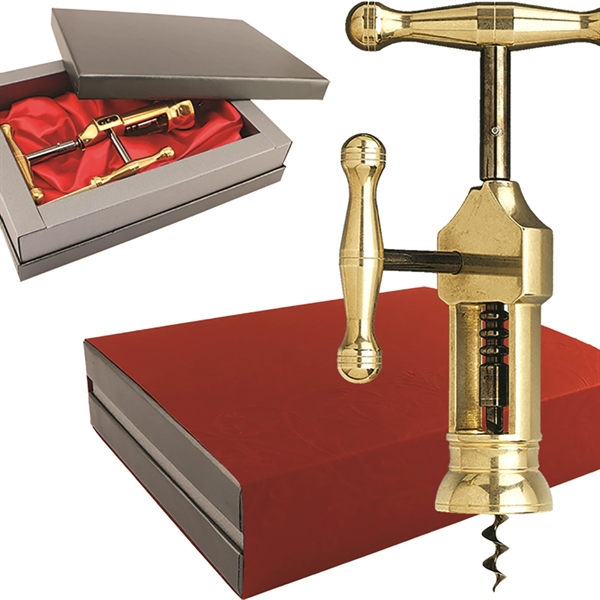 Customizable 7 1/2" hand-finished brass reproduction of 19th Century English corkscrew... from ASI 55450 Franmara Inc