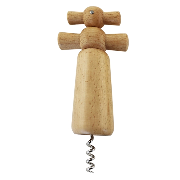 Customizable 7" Beechwood Bistro corkscrew with independent lower handle operation.... from ASI 55450 Franmara Inc