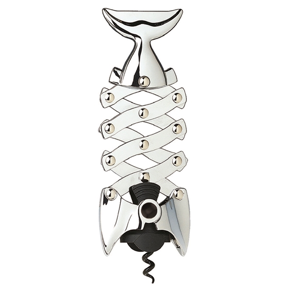 Customizable 6" chrome-plated fish-shaped corkscrew with three size settlings for all... from ASI 55450 Franmara Inc