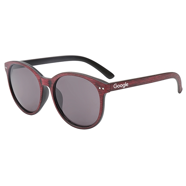 Wood Brushed Dark Lenses Promotional Sunglasses... from ASI 57371 Eyevertising / Eyevertising®