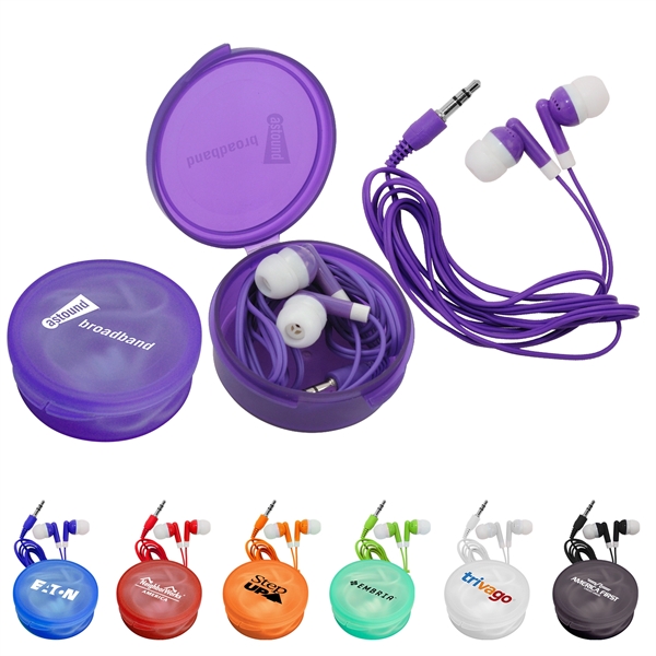 Matching Ear Buds & Round Case... from ASI 30208 A P Specialties / AP Specialties