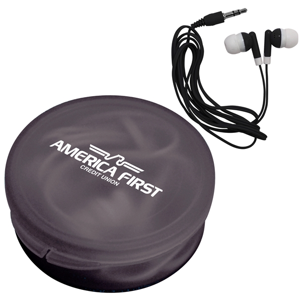 Matching Ear Buds & Round Case... from ASI 30208 A P Specialties / AP Specialties