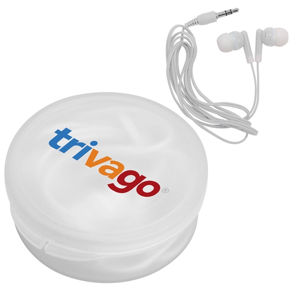 Matching Ear Buds & Round Case... from ASI 30208 A P Specialties / AP Specialties