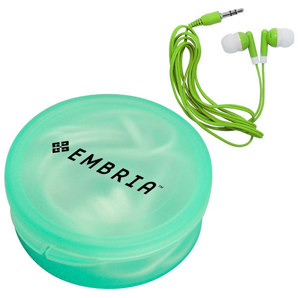 Matching Ear Buds & Round Case... from ASI 30208 A P Specialties / AP Specialties