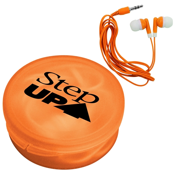 Matching Ear Buds & Round Case... from ASI 30208 A P Specialties / AP Specialties