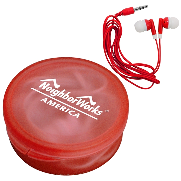 Matching Ear Buds & Round Case... from ASI 30208 A P Specialties / AP Specialties