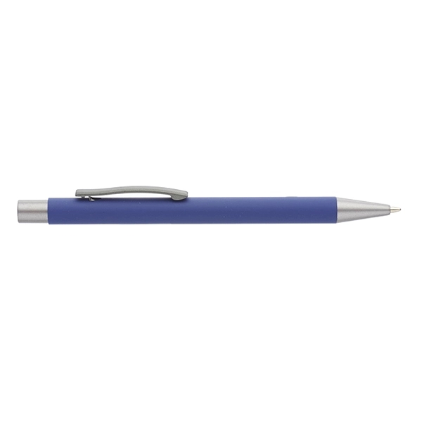 Plunger action ballpoint pen with metal tip, aluminum barrel with rubber... from ASI 39552 BEL Promo