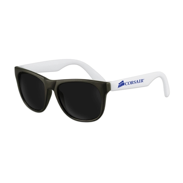 Plastic sunglasses with black frames, colorful stems and UV400 protecting lenses.... from ASI 98360 WOWLine / WOWLine®