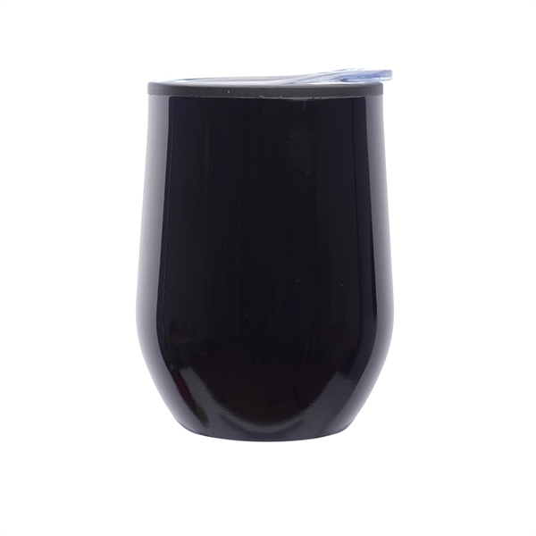 12 oz. Shelby stemless, stainless steel wine glass with a black... from ASI 39552 BEL Promo
