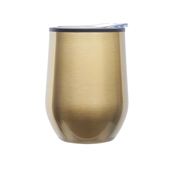 12 oz. Shelby stemless, stainless steel wine glass with a black... from ASI 39552 BEL Promo