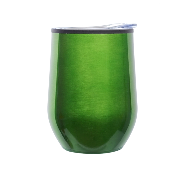 12 oz. Shelby stemless, stainless steel wine glass with a black... from ASI 39552 BEL Promo