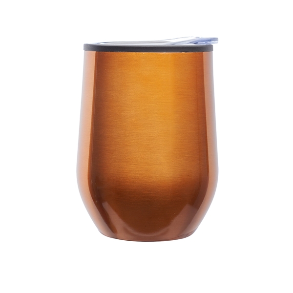 12 oz. Shelby stemless, stainless steel wine glass with a black... from ASI 39552 BEL Promo