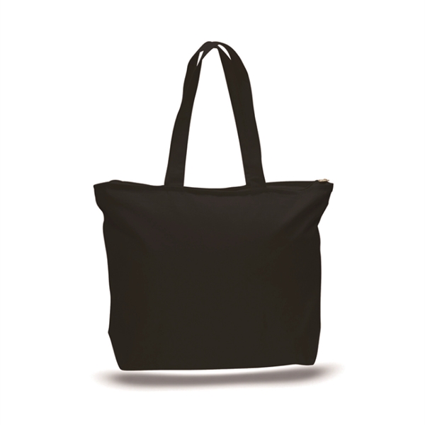 12 oz. cotton tote bag features a zippered pocket on the... from ASI 39820 Opusline (Benmex) / Opus Line