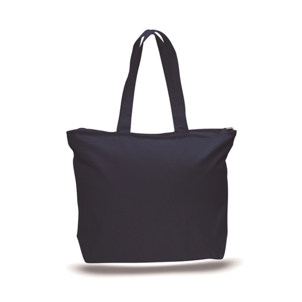 12 oz. cotton tote bag features a zippered pocket on the... from ASI 39820 Opusline (Benmex) / Opus Line