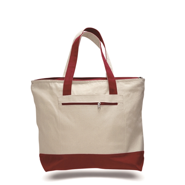 12 oz. cotton canvas zippered tote with 22" handle and front... from ASI 39820 Opusline (Benmex) / Opus Line