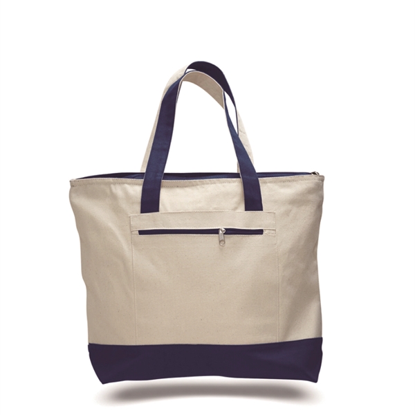 12 oz. cotton canvas zippered tote with 22" handle and front... from ASI 39820 Opusline (Benmex) / Opus Line