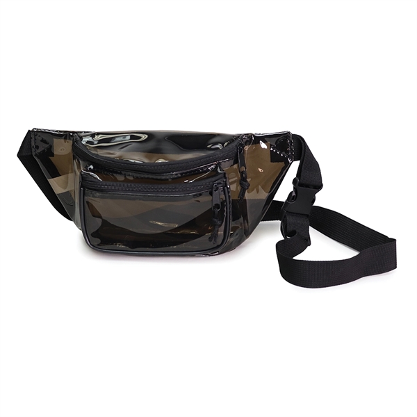 Translucent Black 3-Zipper Fanny Pack constructed of 0.3 mm heavy duty... from ASI 40544 Binaco / Binaline