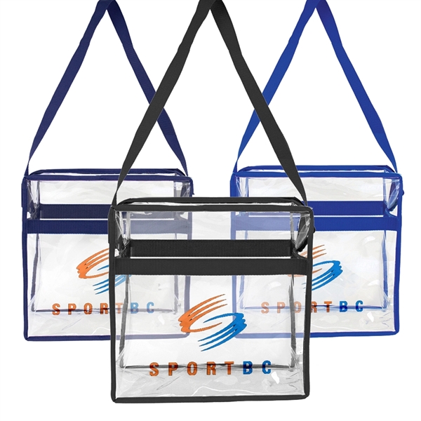 Translucent Cross Body Tote constructed of 0.2 mm heavy duty water... from ASI 40544 Binaco / Binaline