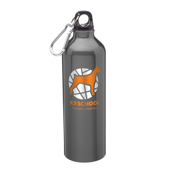 24 ounce aluminum water bottle with twist on lid and carabiner... from ASI 62088 IDProductsource