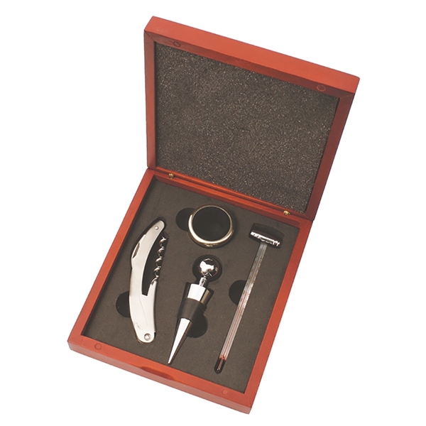 Celebration wine set with corkscrew knife, wine collar, thermometer and stopper... from ASI 55450 Franmara Inc