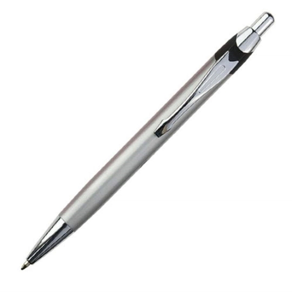 Aluminum click-action ballpoint pen with chrome trim.... from ASI 84592 St Regis Group