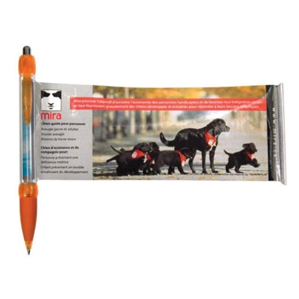 Combination ballpoint pen and pullout, full-color ad sheet.... from ASI 84592 St Regis Group / St Regis Crystal