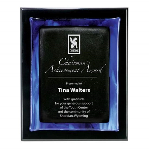 Piano finish plaque with art glass.... from ASI 84592 St Regis Group / R S Owens & Co Inc