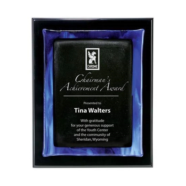 Piano finish plaque with art glass.... from ASI 84592 St Regis Group / R S Owens & Co Inc