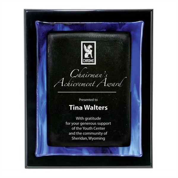 Piano finish plaque with art glass.... from ASI 84592 St Regis Group / R S Owens & Co Inc