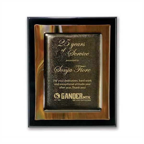 Piano finish plaque with art glass.... from ASI 84592 St Regis Group / R S Owens & Co Inc