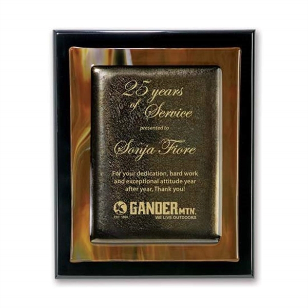 Piano finish plaque with art glass.... from ASI 84592 St Regis Group / R S Owens & Co Inc