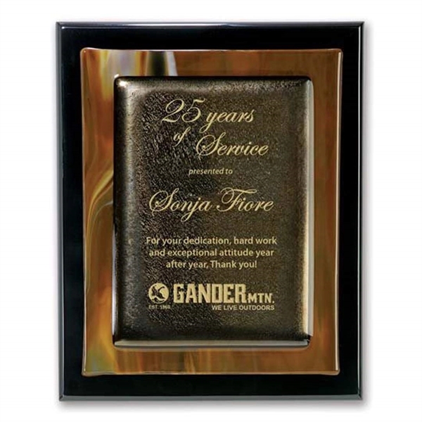 Piano finish plaque with art glass.... from ASI 84592 St Regis Group / R S Owens & Co Inc