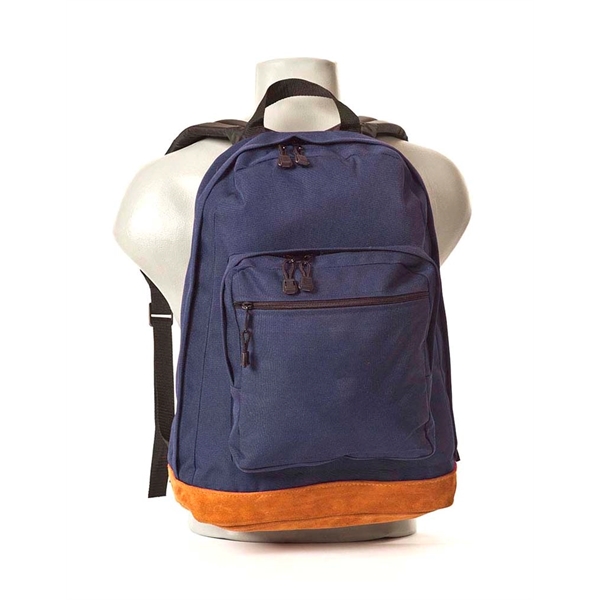 Bomber Suede Bottom Backpack with main zipper compartment and gusseted front... from ASI 41630 Brave USA / Brave USA