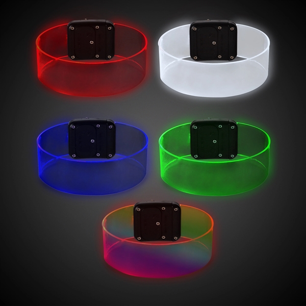 Clear magnetic bracelets with colorful LED lights.... from ASI 42016 Brighter Promotions Inc